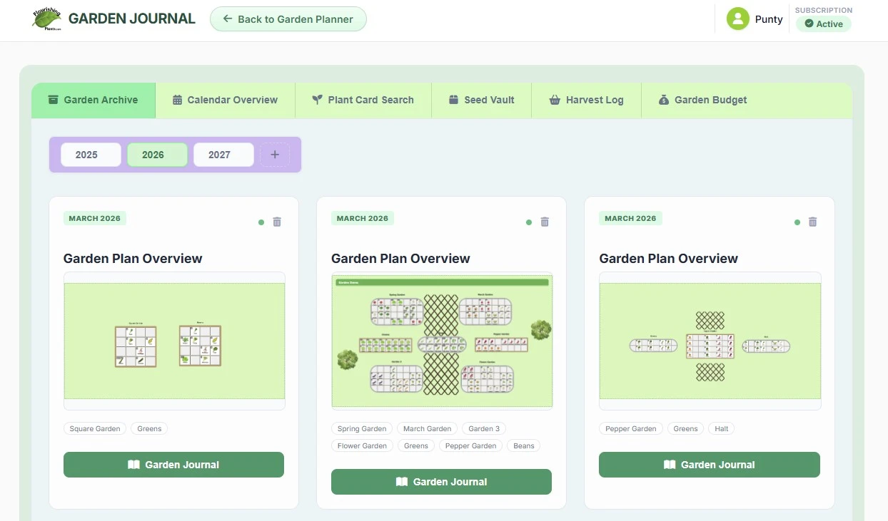 Garden journal for recording observations, dates, and lessons from the growing season